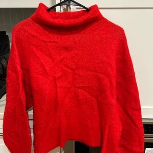 & Other Stories Vibrant Red Cowl Neck Sweater